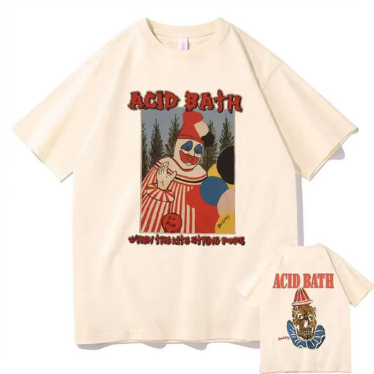 Acid Bath When the Kite String Pops Album Graphic Print T-Shirt Men Women Vintage Gothic Rock Tshirt Male Hip Hop Oversized Tees