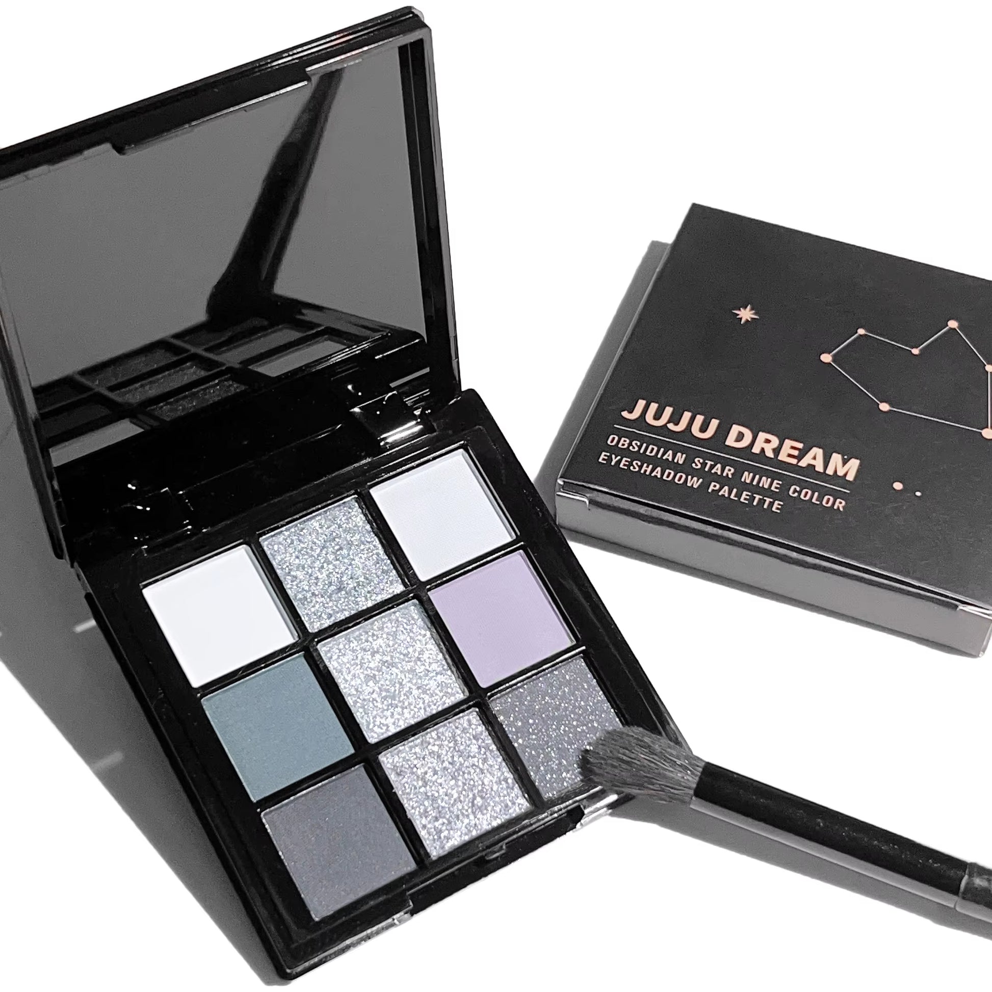 Black Light Star Nine-Color Eye Shadow Plate Smoky Makeup Dark Black Dark Cement Plate Cross-Border