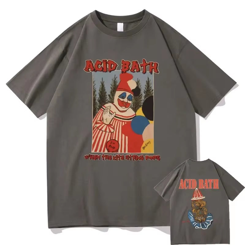 Acid Bath When the Kite String Pops Album Graphic Print T-Shirt Men Women Vintage Gothic Rock Tshirt Male Hip Hop Oversized Tees