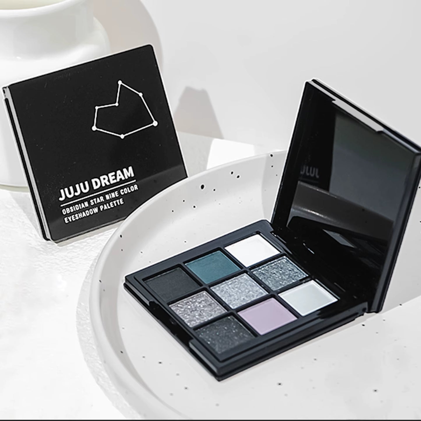 Black Light Star Nine-Color Eye Shadow Plate Smoky Makeup Dark Black Dark Cement Plate Cross-Border
