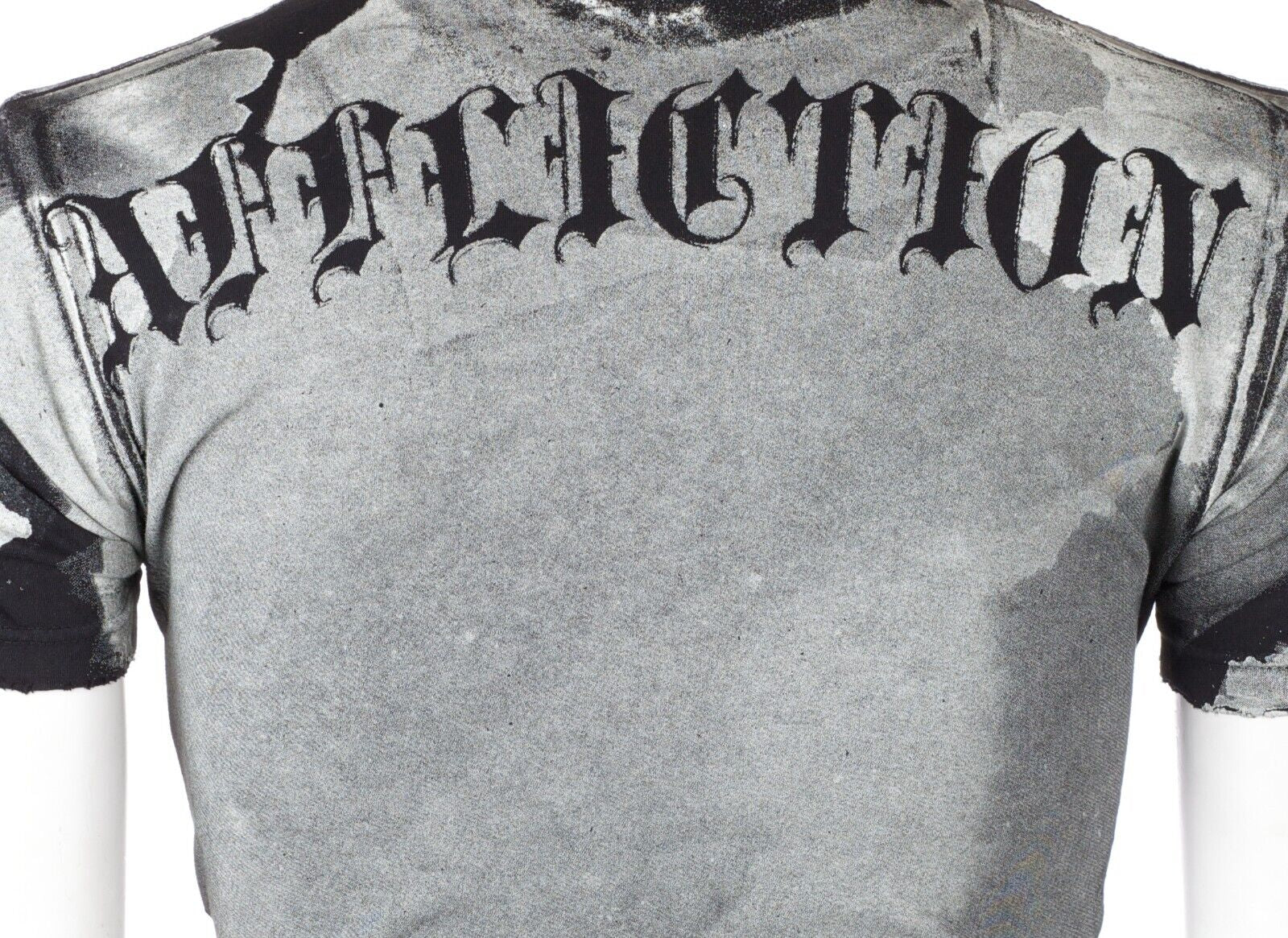 $58 AFFLICTION Black PUPPET MASTER Short Sleeve Slim Fit Y2K MMA Elite T-Shirt